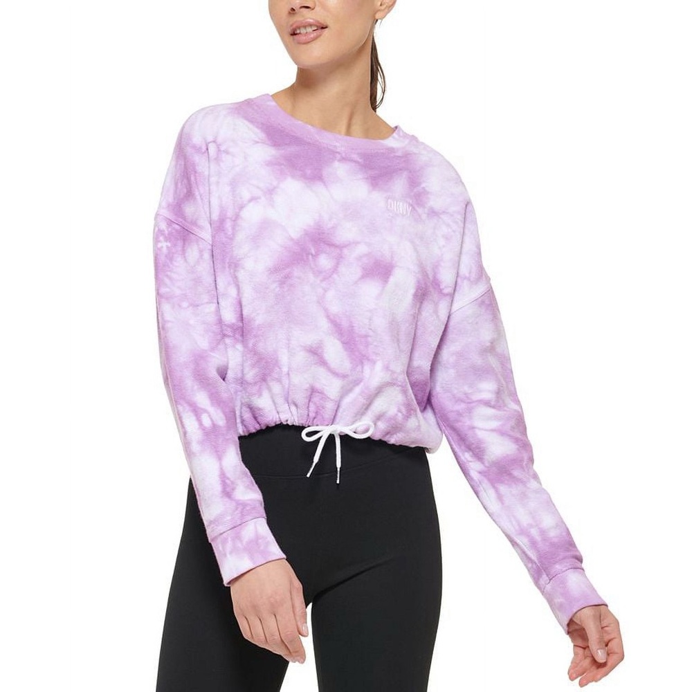 DKNY Cotton Purple Tie-Dyed Sweatshirt